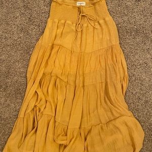 Carly Jean Mustard Yellow Maxi Skirt